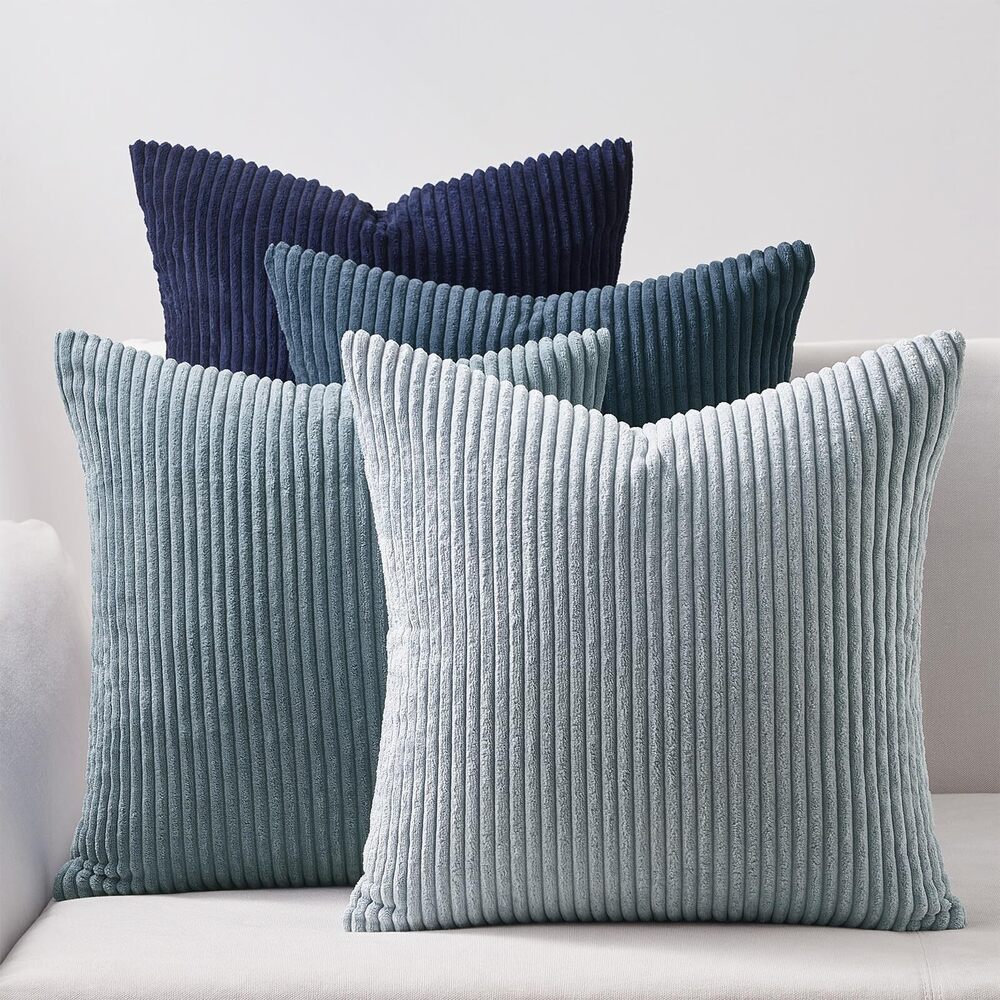 8077 Decorative Throw Pillow Covers Dark Blue Navy Series,Summer Corduroy